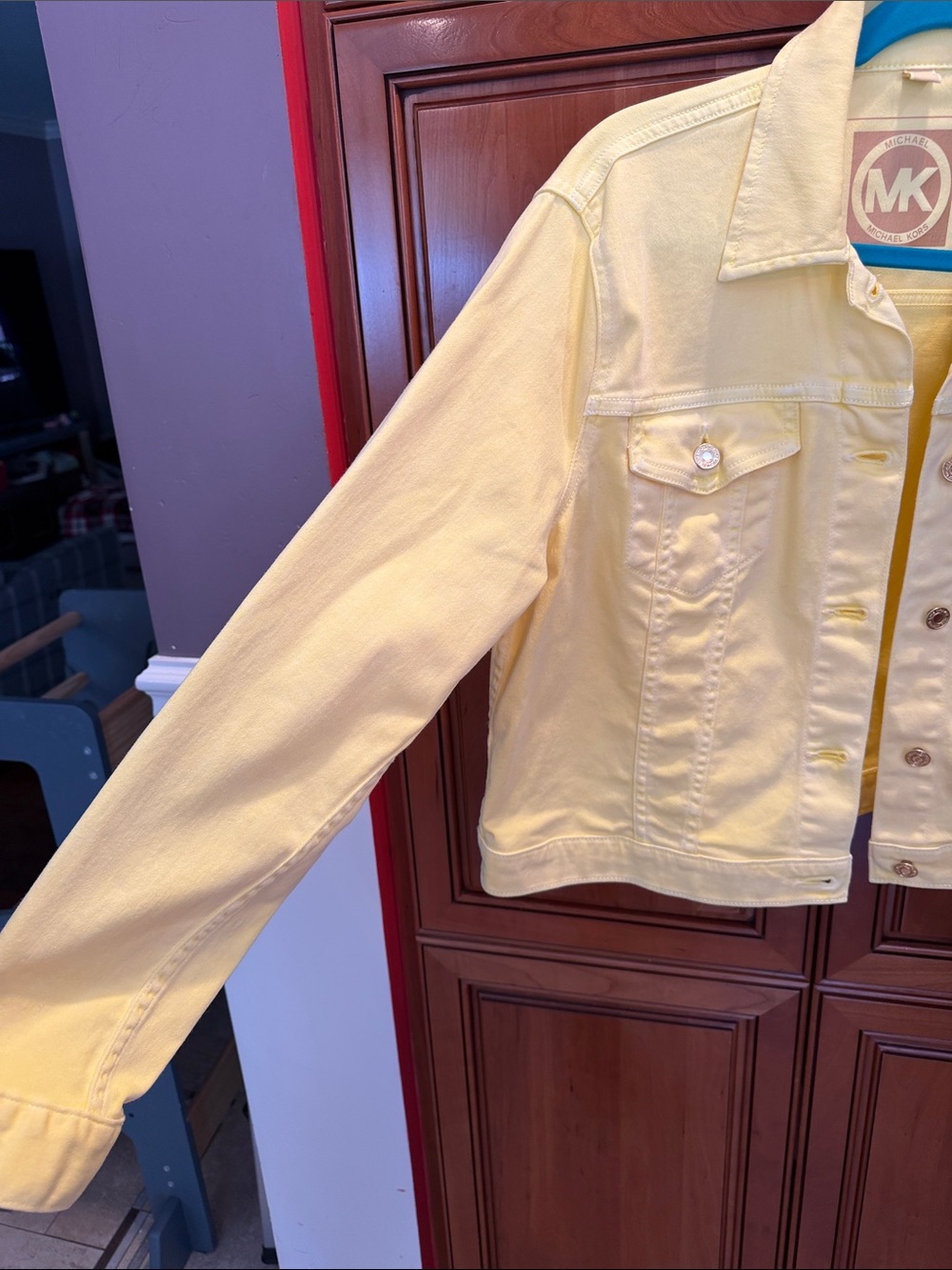Michael Kors Pale Yellow Denim Jacket - Picture 3 of 4